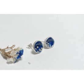 Bubble Bloom beszúrós fülbevaló sötét kék