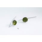 Bubble Bloom akasztós fülbevaló olivazöld