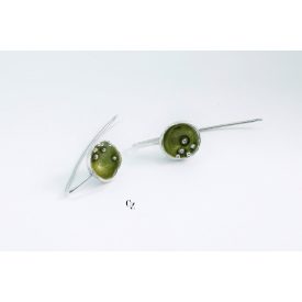 Bubble Bloom akasztós fülbevaló olivazöld