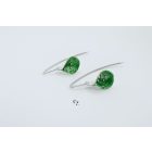 Bubble Bloom akasztós fülbevaló levél forma sötét zöld