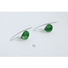 Bubble Bloom akasztós fülbevaló levél forma sötét zöld