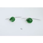 Bubble Bloom akasztós fülbevaló levél forma sötét zöld