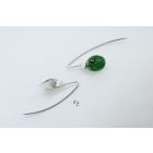 Bubble Bloom akasztós fülbevaló levél forma sötét zöld