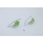Bubble Bloom akasztós fülbevaló levél forma világos zöld