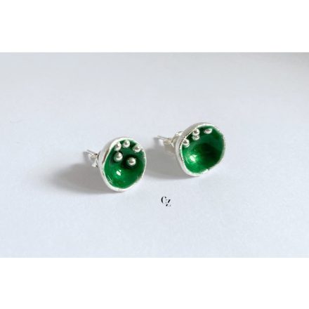 Bubble Bloom beszúrós fülbevaló zöld