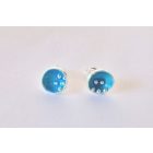 Bubble Bloom beszúrós fülbevaló türkizkék
