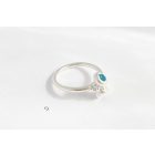 Bubble Bloom gyűrű türkizkék tűzzománccal , virág(17.8 mm)