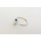 Bubble Bloom gyűrű türkizkék tűzzománccal , virág(17.8 mm)