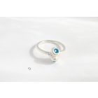 Bubble Bloom gyűrű türkizkék tűzzománccal , virág(17.8 mm)