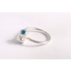 Bubble Bloom gyűrű türkizkék tűzzománccal , virág(17.8 mm)