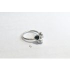 Bubble Bloom gyűrű sötétszürke tűzzománccal , virág(16.8 mm)