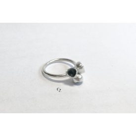   Bubble Bloom gyűrű sötétszürke tűzzománccal , virág(16.8 mm)