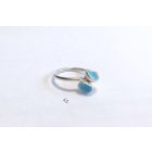 Bubble Bloom gyűrű világoskék tűzzománccal , virág(16, 5 mm)