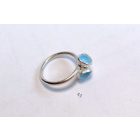 Bubble Bloom gyűrű világoskék tűzzománccal , virág(16, 5 mm)