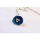 Bubble Bloom medál-virág (sötét kék) és ezüst lánc 