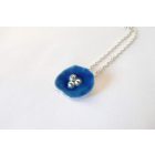 Bubble Bloom medál-virág (sötét kék) és ezüst lánc 