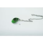 Bubble Bloom levél medál sötétzöld 50cm lánccal