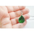 Bubble Bloom levél medál sötétzöld 50cm lánccal