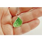 Bubble Bloom levél medál világos zöld (kérhető ezüst lánc hozzá) 