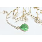 Bubble Bloom levél medál világos zöld (kérhető ezüst lánc hozzá) 