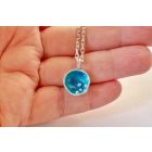 Bubble Bloom ezüst medál türkiz ezüst lánccal