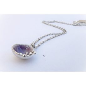 Bubble Bloom medál lila és ezüst lánc 