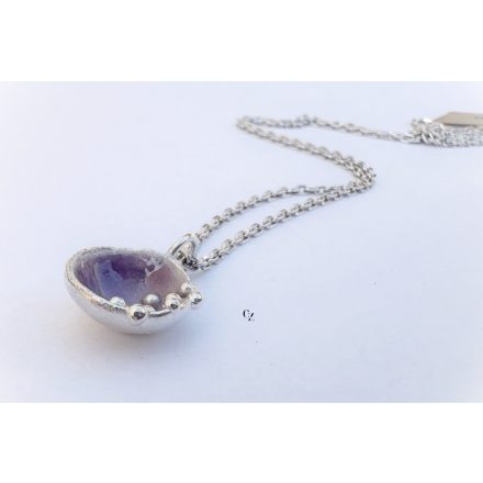 Bubble Bloom medál lila és ezüst lánc 