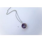 Bubble Bloom medál lila és ezüst lánc 