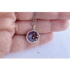 Bubble Bloom medál lila és ezüst lánc 