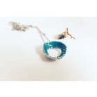 Bubble Bloom medál türkizkék és lánc