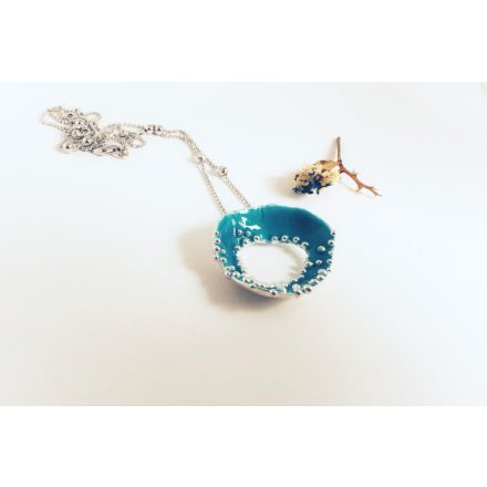 Bubble Bloom medál türkizkék és lánc