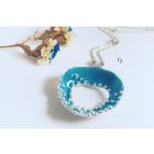 Bubble Bloom medál türkizkék és lánc