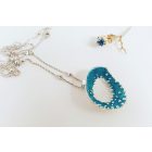 Bubble Bloom medál türkizkék és lánc