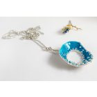 Bubble Bloom medál türkizkék és lánc