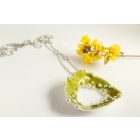 Bubble Bloom medál olivazöld és lánc