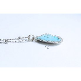 Bubble Bloom medál és lánc égszínkék