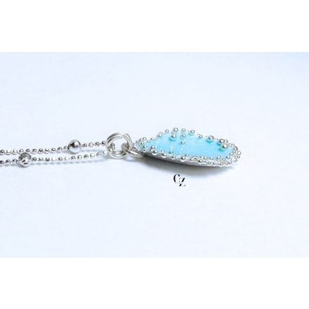 Bubble Bloom medál és lánc égszínkék