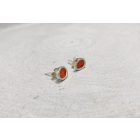 Freeform ezüst tűzzománc fülbevaló piros