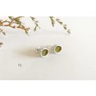 Freeform ezüst tűzzománc fülbevaló oliva