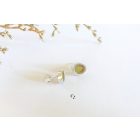 Freeform ezüst tűzzománc fülbevaló oliva