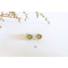 Freeform ezüst tűzzománc fülbevaló oliva