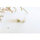 Freeform ezüst tűzzománc fülbevaló oliva