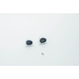 Freeform ezüst tűzzománc fülbevaló sötétszürke