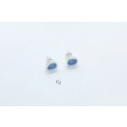 Freeform ezüst tűzzománc fülbevaló sötét türkiz kék