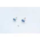 Freeform ezüst tűzzománc fülbevaló sötét türkiz kék