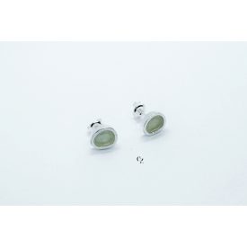 Freeform ezüst tűzzománc fülbevaló vajszínű