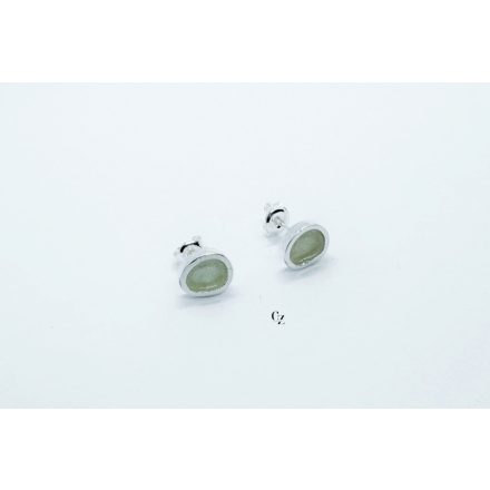 Freeform ezüst tűzzománc fülbevaló vajszínű