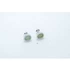 Freeform ezüst tűzzománc fülbevaló vajszínű