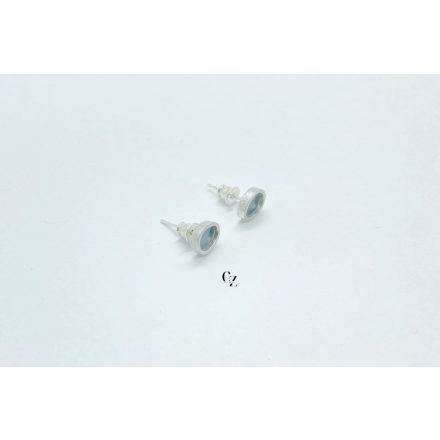 Freeform ezüst tűzzománc fülbevaló szürke