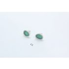 Freeform ezüst tűzzománc fülbevaló türkizzöld (nagy)